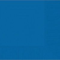 amscan Party Ready Disposable 3-Ply Dinner Napkins, Marine Blue, 8" x 8"