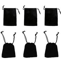 rainbowroseus 50PCS 3” x 4” Black Velvet Cloth Jewelry Pouches Drawstring Bags Candy Gift Bag Pouch Christmas Wedding Favors