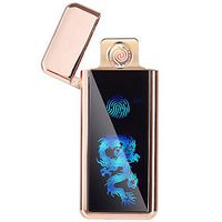 FL5018 USB Electronic Lighter Tungsten Turbo Spiral Windproof for Cigarette Smoking (Rose Gold Dragon)
