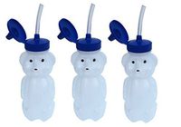 Bear Essentials Speech Therapy and Straw Training Honey Bear Cup with Straw 3-Pack