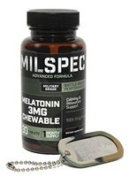 MilSpec Men's Melatonin, Calming & Relaxing Support for Good Rest, 100% Drug Free, One Month Supply, 3 mg. Chewable Tabs