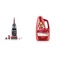 Hoover Power Scrub Deluxe Carpet Washer FH50150 &  Expert Pet Carpet Cleaner Solution Formula, 128 oz, AH15075, Red