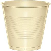 Creative Converting 28161081 Touch of Color Premium Plastic Cups Party Supplies, 16oz, Ivory