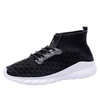 Mens High Top Lightweight Shoes,Males Lace-Up Casual Walking Breathable Solid Sport Shoes Sneakers Comfort Trainer Shoe