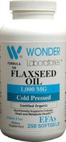 Flax Seed Oil 1000 Mg Certified Organic Cold Pressed Hexane Free Flaxseed Oil is The Worlds Richest Source of Omega-3 Fatty Acids - 250 Softgels #1942