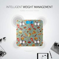 Colorful Cartoon Pizza in Body Scale Digital Bathroom Scales Scale Weight Tracks 8 Key Compositions Analyzer Sync with Fitness Apps 400 Lbs