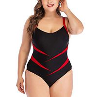 Women One Piece Slim Swimsuits Plus Size Swimwear Cover up Swimdress Tummy Control Bathing Suits(Red, S)