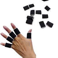 VANKER 10Pcs Black Child Sports Stretchy Finger Protector Convenient Sleeve Fingerstall