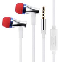 Premium Sound Earbuds Hands-Free Earphones w Mic Dual Metal Headphones Headset in-Ear Wired [3.5mm] [White] Compatible with Lenovo Moto Tab (10.1) - LG V35 ThinQ, Stylo 4, G Pad F2 (8.0)