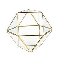 WGV Geometric Planter Terrarium, Width 7.5" Height 6" Clear Glass Gold Frame DIY Succulent air Plant Miniature Fairy Garden Windowsill Tabletop Decor, Globe 1 Piece