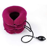 RZDJ Stock3 Layer Inflatable Air Cervical Neck Traction Device Soft Neck Collar for Pain Relief Neck Stretcher Pain Releave (Color : New Version Wine)