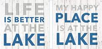 Bundle of 2 (20 ct) Blue White Paper Beverage Napkins, Life Is Better At The Lake, My Happy Place Is At The Lake
