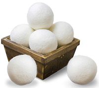 SnugPad Wool Dryer Balls XL Size 6 Pack, Natural Fabric Softener 100% Organic Premium New Zealand Wool, Chemical Free and Reduces Wrinkles, 1000+ Loads, Baby Safe, Saving Energy & Time, White 6 Count