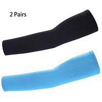 ANIAC Unisex UV Protection Cooling Arm Sleeves UPF 50+ Sun Protective Accessories Sunblock Gloves Skin Protect Cover Anti UV Cuff for Cycling Driving Golf Basketball Running (Black+Bule)