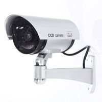 Masione OUTDOOR FAKE/DUMMY SECURITY CAMERA w/Blinking Light (Silver) CCTV SURVEILLANCE
