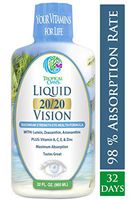 Liquid 20/20 Vision - Eye Vitamin Formula w/20mg Lutein, 4mg Zeaxanthin, 4mg Astaxanthin for Vision Support –Max Absorption- Great Taste & No Pills to Swallow– 32 Serv, 32oz