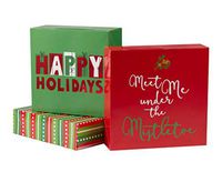 Holiday Gift Box Set - 3 Square Boxes
