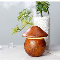 Mushroom Shape Diffuser+Night Light+Small Fan Three-in-One Oil Diffuser Air Aroma 250ml Grain Humidifier USB Charge Ultrasonic Add Aromatherapy Moisture for Home Office Bedroom Nursery (Brown, 250ml)
