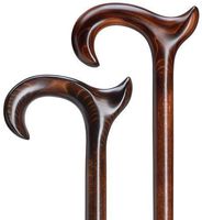 Dark Scorched Beechwood Derby Handle Cane - Right Hand
