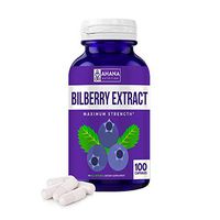 Ahana Nutrition Bilberry Extract - Natural Bilberry Supplement for Eye Support, Aids Inflammation and Circulation (Bilberry 1000mg – 100 Capsules)
