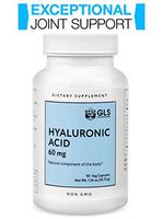 Hyaluronic Acid Supplements by GLS Pharmaceuticals - 60mg x 90 Vegan Capsules - Vitamin Pills with 5mg Black Pepper Fruit Extract