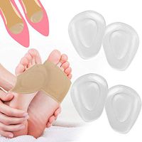 Ahier Metatarsal Pads, 1 Pair Gel Sleeves Forefoot Cushion Pads & 2 Pair Ball of Foot Cushion, for Women & Man Rapid Pain Relief（Large)