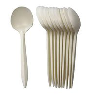 GreenWorks Eco-friendly Plant Starch Disposable Cutlery,1000 ct Cornstarch Bio-based Soup Spoons