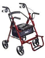 Complete Medical Duet Rollator/Transport Chair Burgundy Burgundy * Combines The Features of A Transport Chair and Rollat