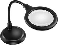Delixike 5X Magnifying Lamp - Folding Design with 30 LED Lights - Great Hands Free Desktop Magnifying Glasses for Close Work,Reading,Hobbies,Crafts,Workbench