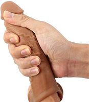 Amalgo 2020 New Brown 10.9 Inch Realistic Hot Penies S-Leeve Ring for Men Reusable Strentch Length Can Be 15 Inch Realistico Extender Enlargement Sheath