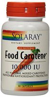 Solaray Dry Natural Food Carotene 10000 IU Capsules, 30 Count