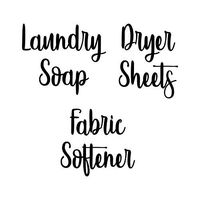 Sky Blue - Laundry Room Vinyl Sticker Set - Laundry Soap - Fabric Softener - Dryer Sheets -V3- Die Cut Decals