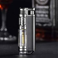 KATZONE - Single Jet Flame Cigar/Cigarette Windproof Torch Lighter W/Keychain Eyelet (Gunmetal)