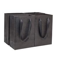 PH PandaHall 10pcs Small Kraft Paper Bags Black Gift Bags, Kraft Bags, Shopping Bags with Handles, Paper Shopping Bags, Craft Bags, Merchandise Bags, Wedding Party Bag(5x2.7x7.5 inches)