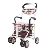 Walkers for Seniors with Seat 4 Wheels Walking Rollator, Folding Mobility Walking Aid, Height Adjustable Seat Elderly Walker, Aluminum Rolling Walkers
