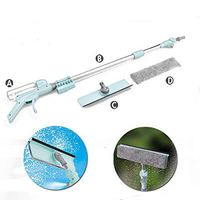 CHQJQM Window Cleaner Kit Scalable Glass Squeegee Cleaning Tool U-Shaped Glass Brush 360° rotatable Adjustable Lightweight Aluminum Alloy Telescopic Rod