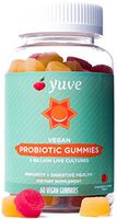 Yuve Vegan Probiotic Sugar-Free Gummies - 5 Billion CFU - Promotes Digestive Health & Immunity - Helps with Constipation, Bloating, Detox, Leaky Gut & Gas Relief - Natural, Non-GMO, Gluten-Free - 60ct