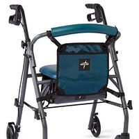 Medline Front Bag for Rollator Walkers, Adjustable Accessory Tote Easily Attaches to Most Walkers and Rollators, Teal