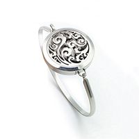 GIONO Cloud Essential Oil Diffuser Cuff Bracelet Stainless Steel Aromatherapy Perfume Locket Pendant Bangle-25MM