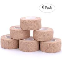 Self-Adhesive Cohesive Wrap Bandage Flexible Stretch Tape Athletic Strong Elastic First Aid Tape for Wrist, Ankle Sprains, Swelling 6 Packs, 1Inch X 5Yards