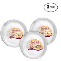 [60 Count] Embellish 7 Inch Appetizer Plates Crystal Clear Disposable Heavy Duty Plastic, Ideal For Wedding, Catering, Parties, Buffets, Events, Or Everyday Use, 3 Packs