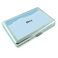 Hey Em1 Hip Silver Cigarette Case Id Holder Metal Wallet 4" X 2.75" RFID Protection