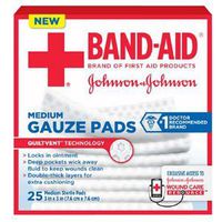 J & J Band-Aid First Aid Gauze Pads 3" x 3" 25 CT (Box of 25)
