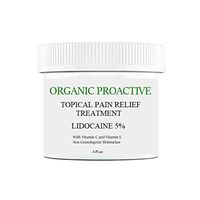 ORGANIC PROACTIVE, 5% Lidocaine Topical Numbing Non Oily Treatment, With Vitamin C & E, Organic Aloe and Organic Green Tea for Deeper Penetration, Local and Anorectal Discomfort, 4 fl.oz