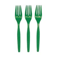 Fun Express - Kelly Green Plastic Forks (50 Pc) - Party Supplies - Solid Tableware - Cutlery - 50 Pieces