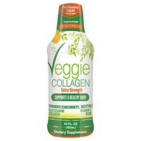 Veggie Collagen Liquid Drink Colágeno Vegetal - Vegan Collagen Builder for Anti-Aging, Healthy Skin & Hair, Strong Joints, Bones & Nails - Collagen Protein Biotin Supplement – 16 oz