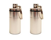 Set of 2 Black Duck Brand Keychain Pill Holders! Made of Aluminium - Clips onto Keychains, Handbags, Belts & Backpacks! (2)