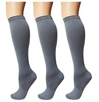 Squeezy Compression Energy Socks (3 Pairs) Stocking for Women and Men, Flight, Travel (Gray, XXXL)