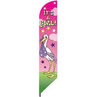 Forum Novelties Outdoor Pennant Flag, 7', It's a Girl