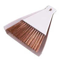 Broom Dustpan - 2pcs/Set Mini Desktop Broom and Dustpan Set Household Dust Pan and Brush Cleaning Tool (White)